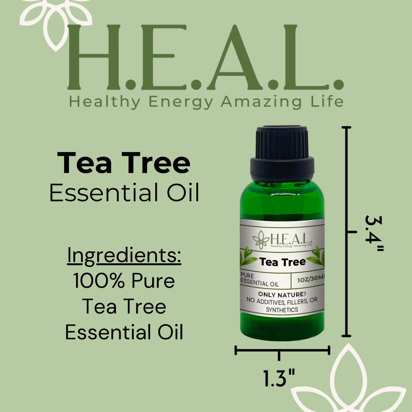 H.E.A.L.'s Essential Oils - Tea Tree: 0.5oz