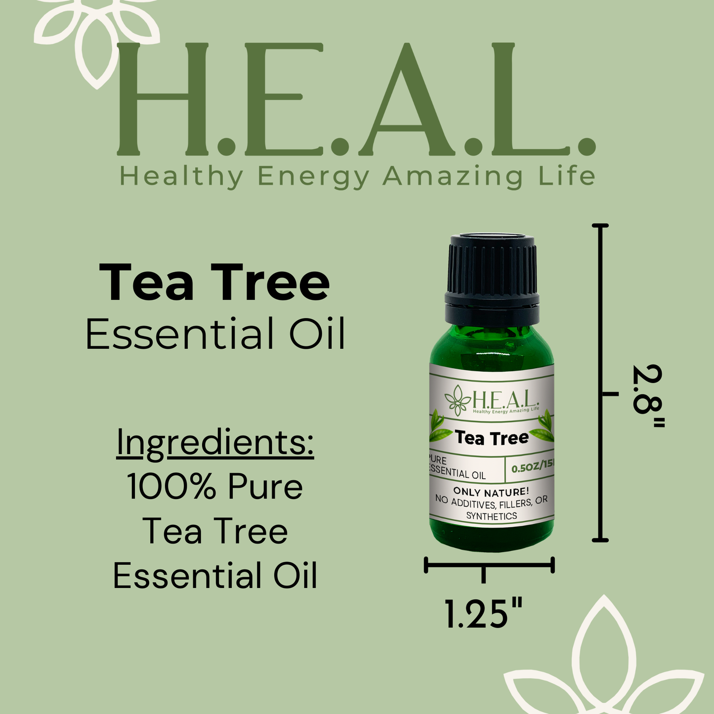 H.E.A.L.'s Essential Oils - Tea Tree: 0.5oz